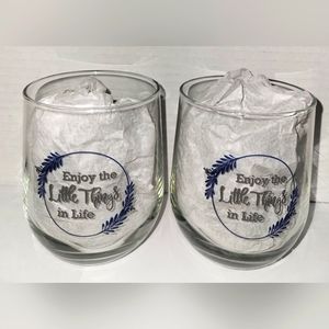 2 Piece Stemless Wine Glass Set (Enjoy the Little Things in Life)